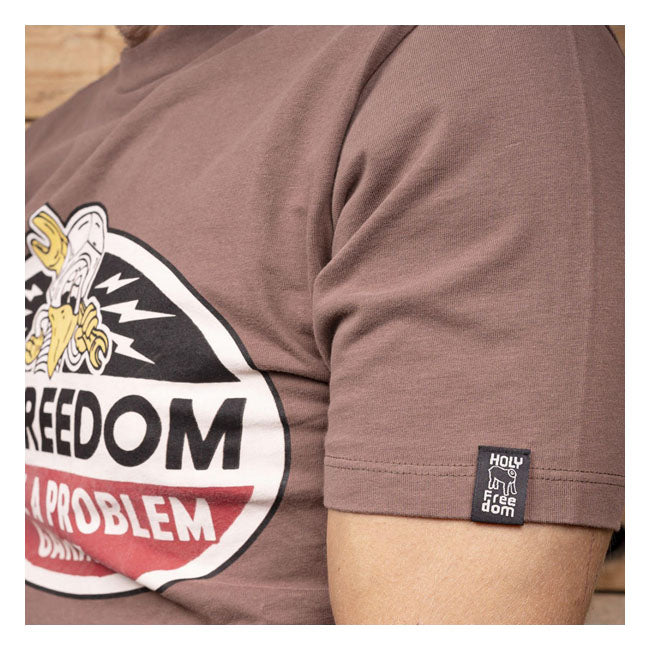 Holy Freedom Triple T-Shirt Brown  - FREE UK Delivery - Moto Central