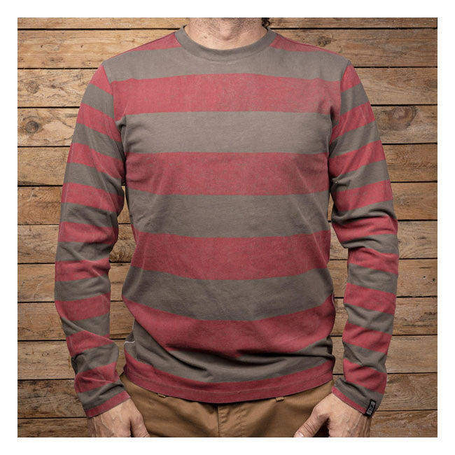 Holy Freedom Kruger Striped T-Shirt Olive Green / Bordeaux