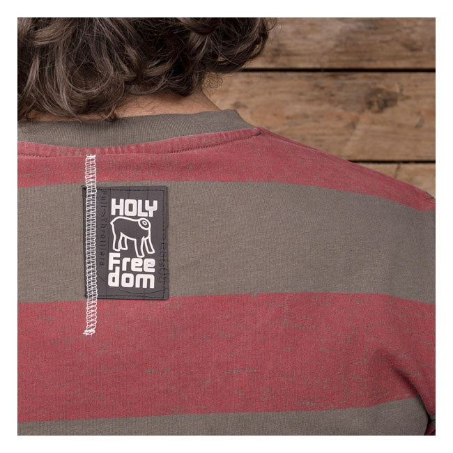 Holy Freedom Kruger Striped T-Shirt Olive Green / Bordeaux