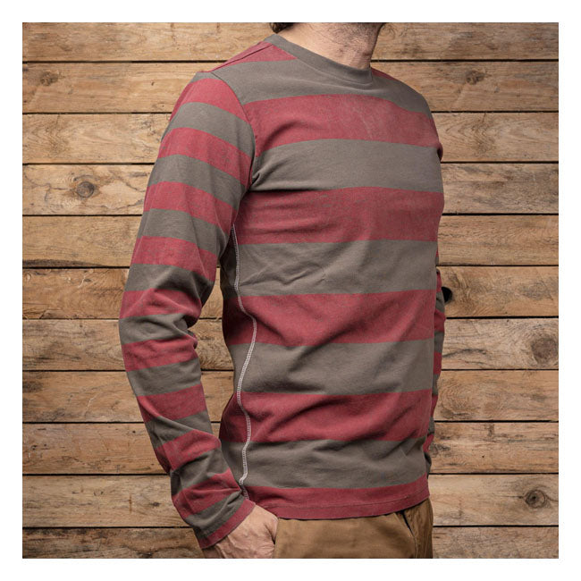 Holy Freedom Kruger Striped T-Shirt Olive Green / Bordeaux