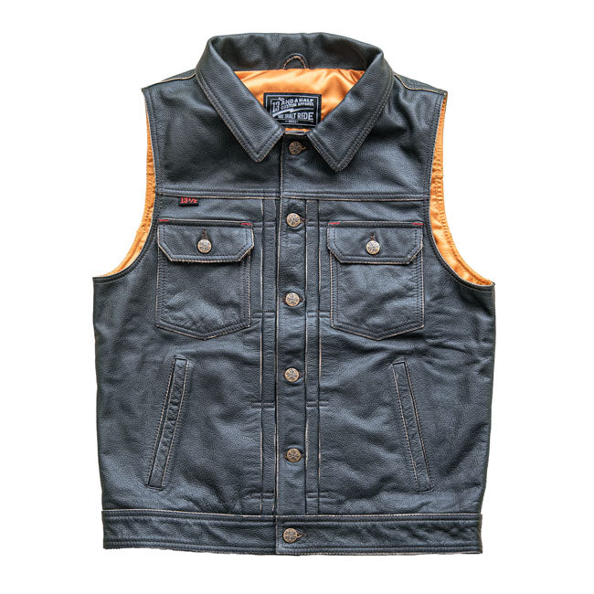 13 And A Half Magazine Blood Moon Leather Vest Black