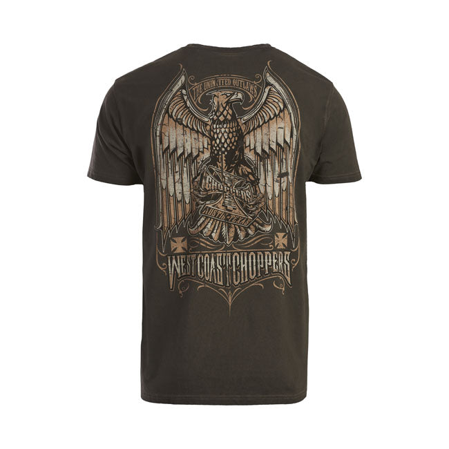 West Coast Choppers Eagle Crest T-Shirt Oil Dye Anthracite