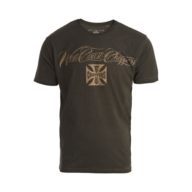 West Coast Choppers Eagle Crest T-Shirt Oil Dye Anthracite