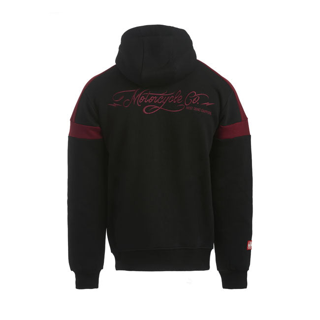 West Coast Choppers Panel Hoodie Black / Red - FREE UK Shipping, FREE 365 Day Returns | Moto Central