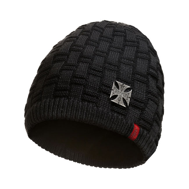 West Coast Choppers Metal Patch Beanie Black