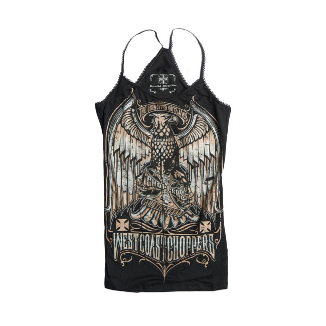 West Coast Choppers Eagle Crest Praga Ladies Top Black