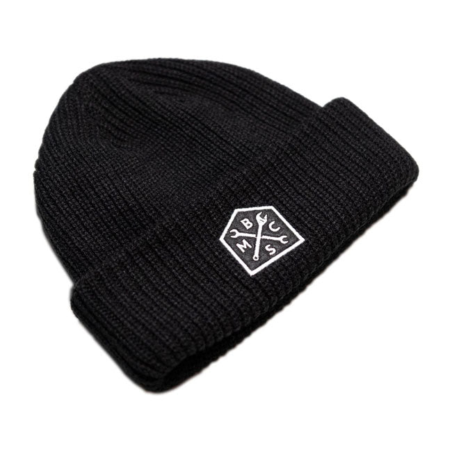 Bike Shed Crest Beanie Black - FREE UK Shipping, FREE 365 Day Returns | Moto Central