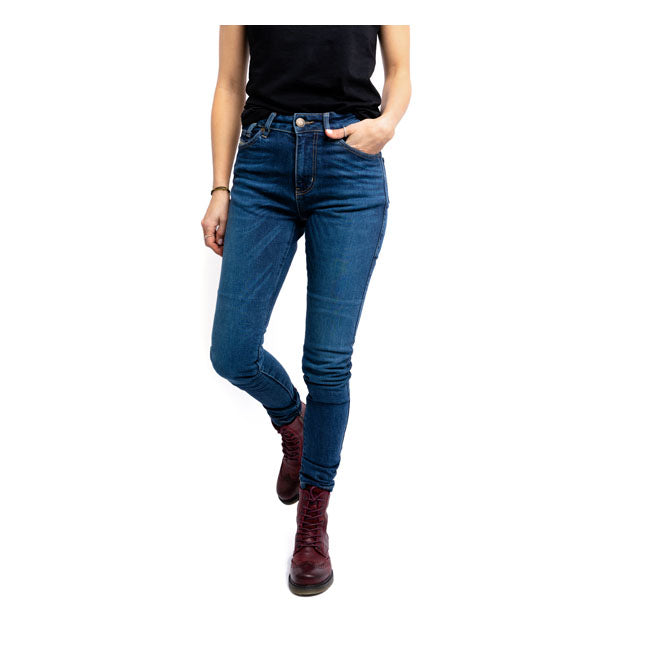 John Doe Luna High Mono Ladies Jeans Indigo - FREE UK Shipping, FREE 365 Day Returns | Moto Central