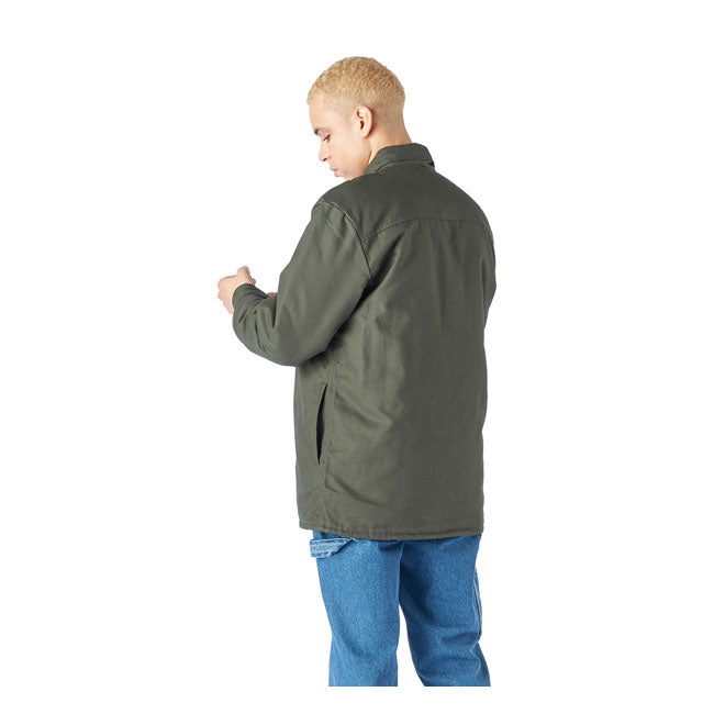 Dickies Duck Shirt Flannel Lined Jacket Dark Green - FREE UK Shipping, FREE 365 Day Returns | Moto Central