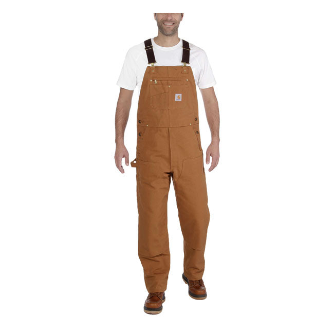 Carhartt Relaxed Fit Duck Bib Overall Carhartt Brown - FREE UK Shipping, FREE 365 Day Returns | Moto Central