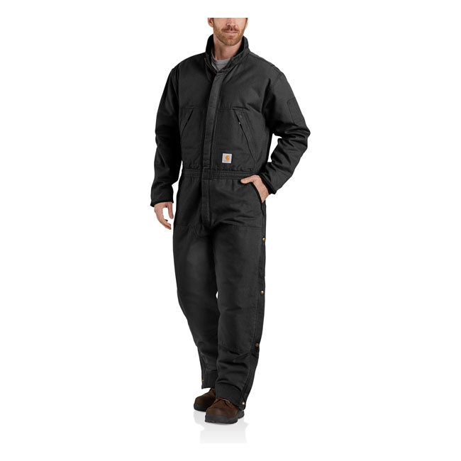 Carhartt Washed Duck Insulated Overall Black - FREE UK Shipping, FREE 365 Day Returns | Moto Central