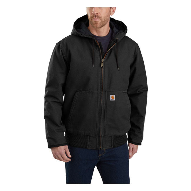 Carhartt Washed Duck Insulated Active Jacket Black - FREE UK Shipping, FREE 365 Day Returns | Moto Central