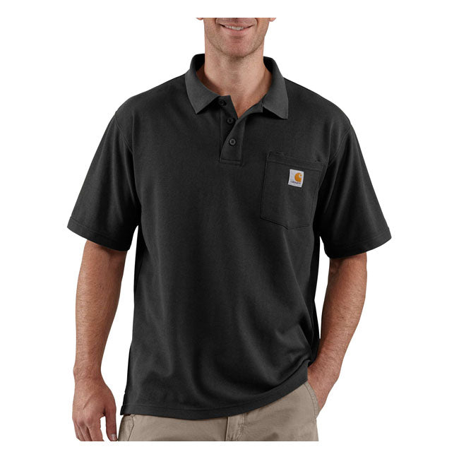 Carhartt Pocket Polo Black - FREE UK Shipping, FREE 365 Day Returns | Moto Central