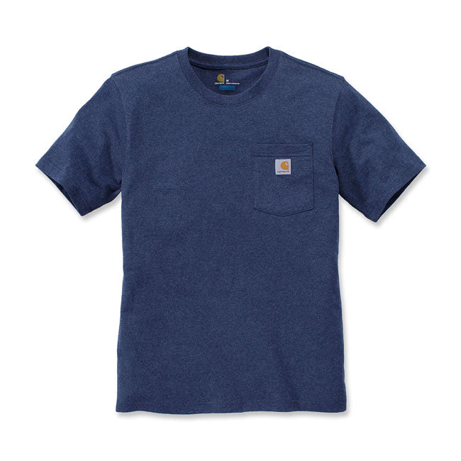 Carhartt Workwear Pocket T-Shirt Blue Heather - FREE UK Shipping, FREE 365 Day Returns | Moto Central