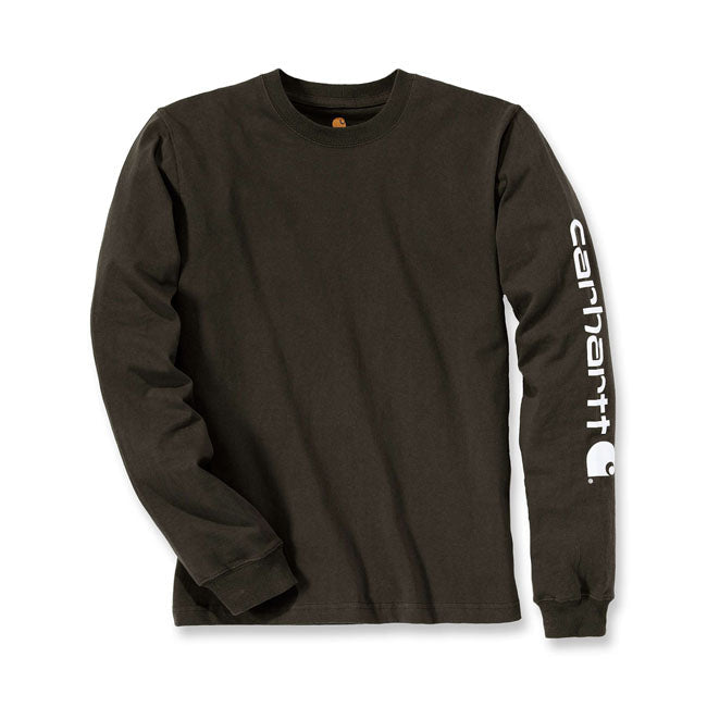 Carhartt Sleeve Logo Long Sleeves T-Shirt Peat  - FREE UK Shipping, FREE 365 Day Returns | Moto Central