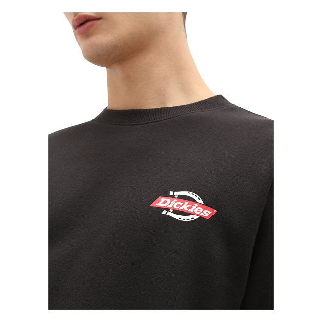 Dickies Ruston Sweat Shirt Black - FREE UK Shipping, FREE 365 Day Returns | Moto Central