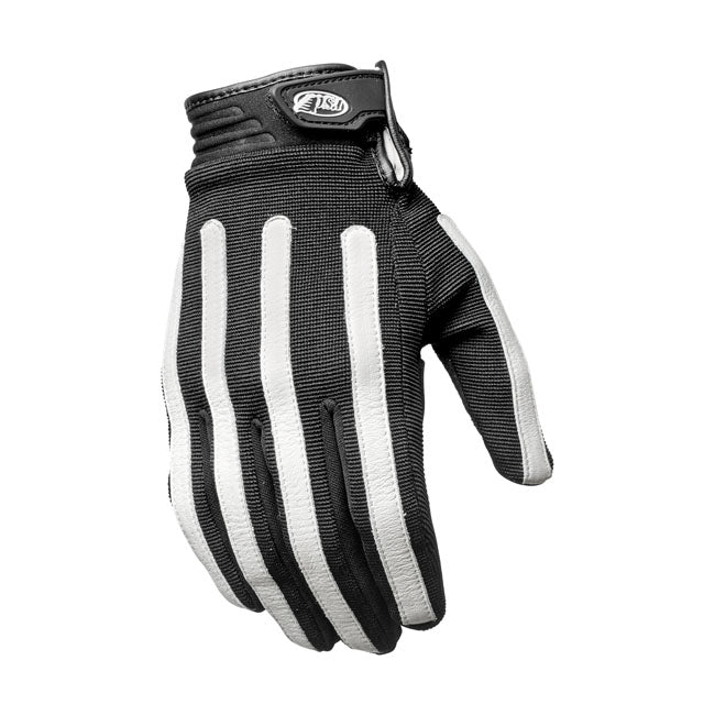 Roland Sands Design Strand Textile Gloves Black / White