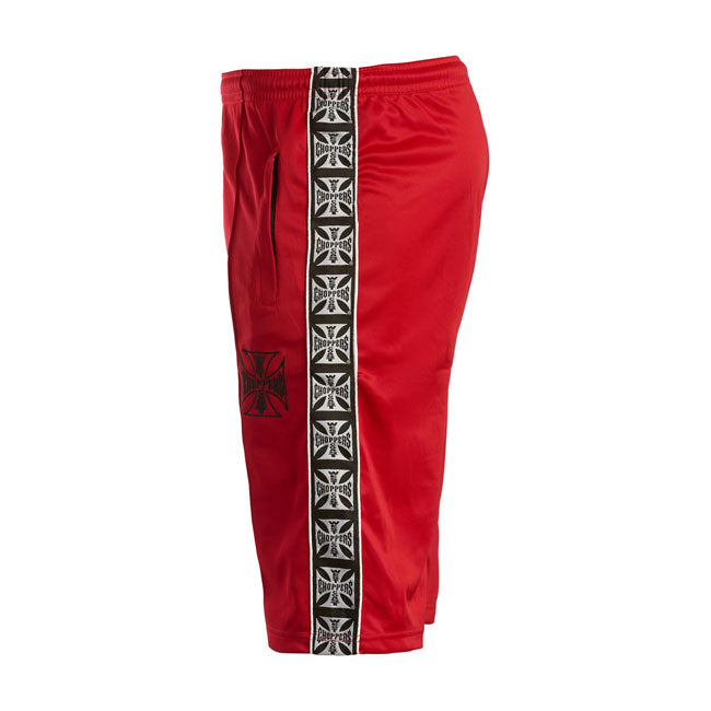 West Coast Choppers Tracksuit Shorts Red - FREE UK Shipping, FREE 365 Day Returns | Moto Central