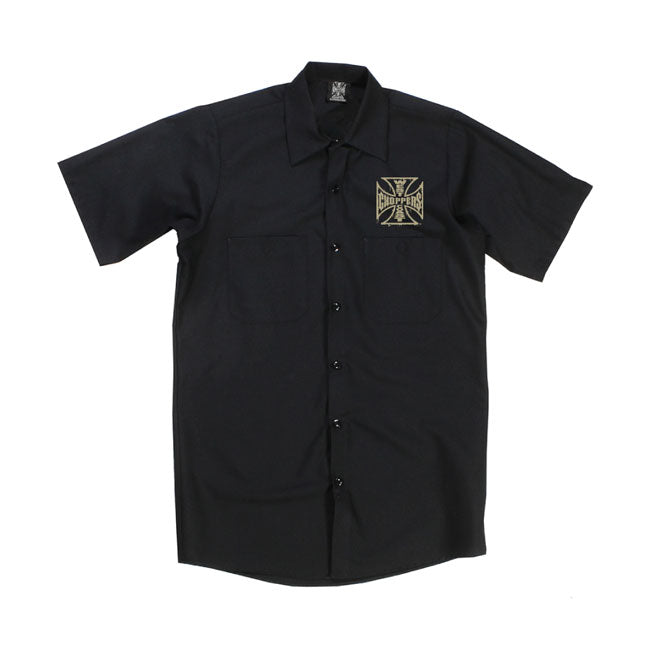 West Coast Choppers Distressed OG Logo Workshirt Black - FREE UK Shipping, FREE 365 Day Returns | Moto Central