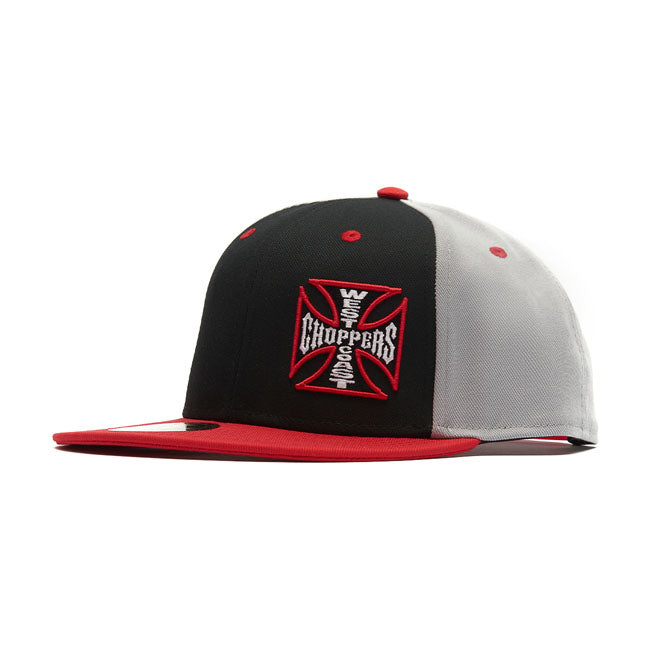 West Coast Choppers Are Snapback Flatbill Cap Grey / Black / Red