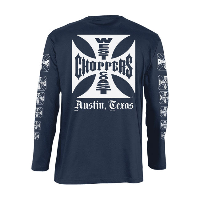 West Coast Choppers OG Logo ATX Long Sleeves T-Shirt Navy - FREE UK Shipping, FREE 365 Day Returns | Moto Central