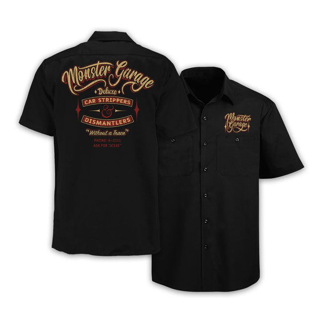 Monster Garage Dismantlers Shop Workshirt Black - FREE UK Shipping, FREE 365 Day Returns | Moto Central