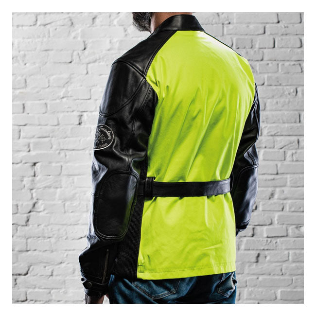 Holy Freedom Quattro Vision Leather Jacket Black / Fluo Yellow  - FREE UK Delivery - Moto Central