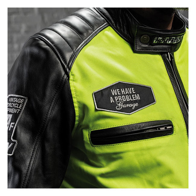 Holy Freedom Zero Vision Leather Jacket Black / Fluo Yellow - FREE UK Shipping, FREE 365 Day Returns | Moto Central