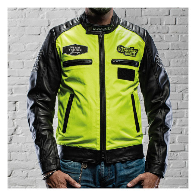 Holy Freedom Zero Vision Leather Jacket Black / Fluo Yellow