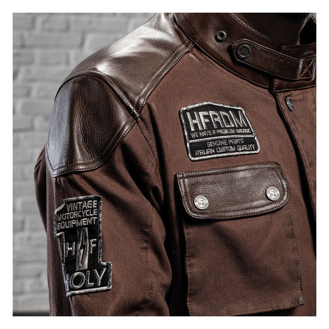 Holy Freedom Quattro Wax Leather Jacket Brown  - FREE UK Delivery - Moto Central