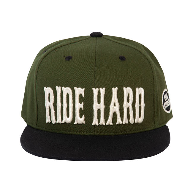 King Kerosin Ride Hard Snapback Cap Olive / Black