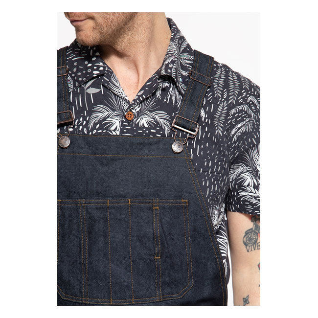 King Kerosin Dungaree Jeans Dark Blue - FREE UK Shipping, FREE 365 Day Returns | Moto Central