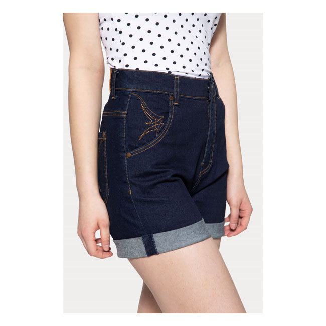 King Kerosin Queen Kerosin Denim Ladies Shorts Dark Blue