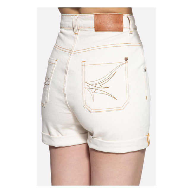 King Kerosin Queen Kerosin Denim Ladies Shorts Nature White