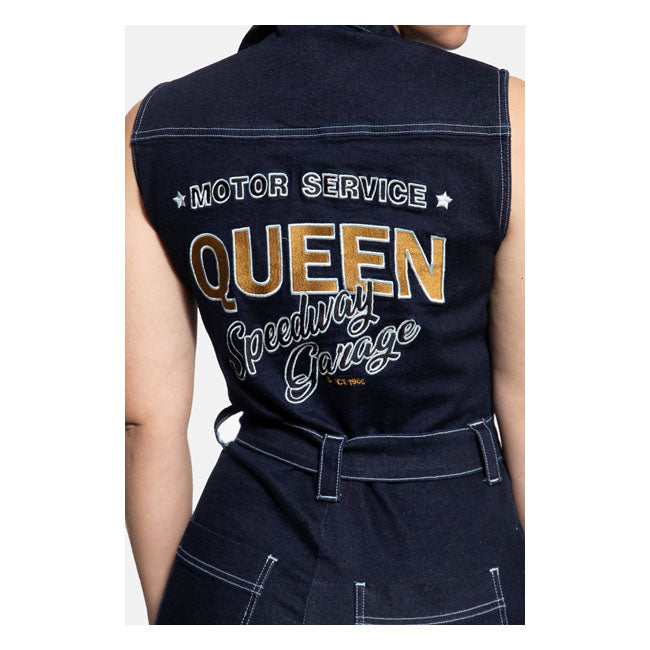 King Kerosin Queen Kerosin Speedway Sleeveless Ladies Overall Dark Blue