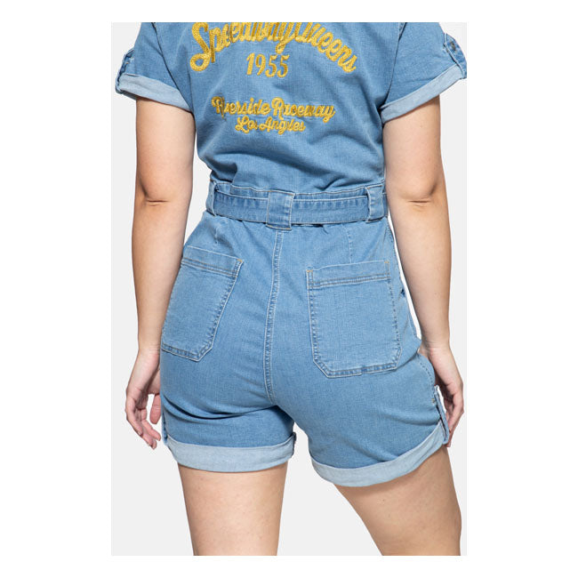 King Kerosin Queen Kerosin Speedway Short Ladies Overall Stone Washed