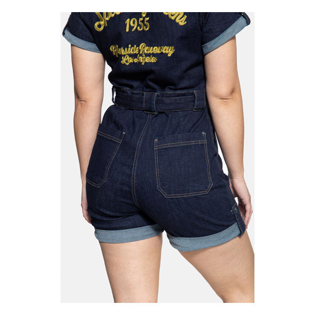 King Kerosin Queen Kerosin Speedway Short Ladies Overall Dark Blue