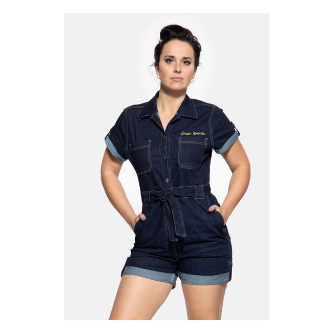 King Kerosin Queen Kerosin Speedway Short Ladies Overall Dark Blue