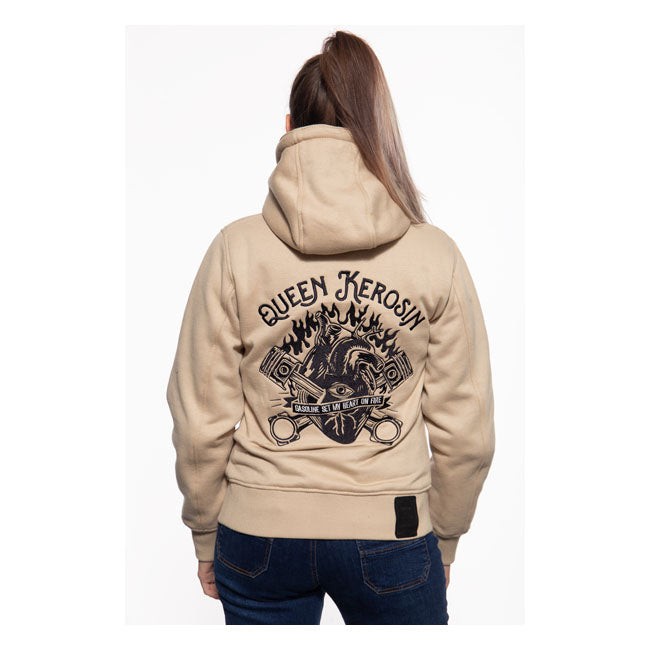 King Kerosin Queen Kerosin Qk Heart Ladies Hoodie Beige