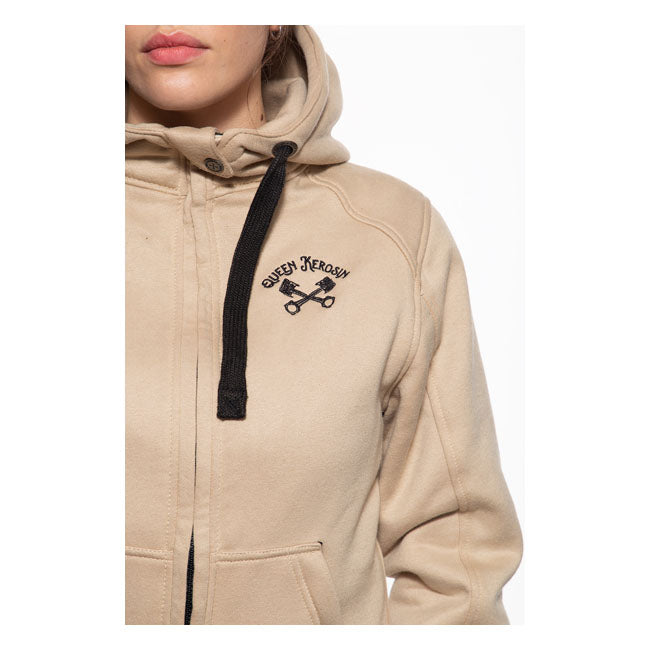 King Kerosin Queen Kerosin Qk Heart Ladies Hoodie Beige