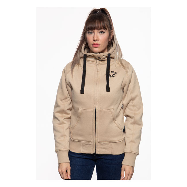 King Kerosin Queen Kerosin Qk Heart Ladies Hoodie Beige