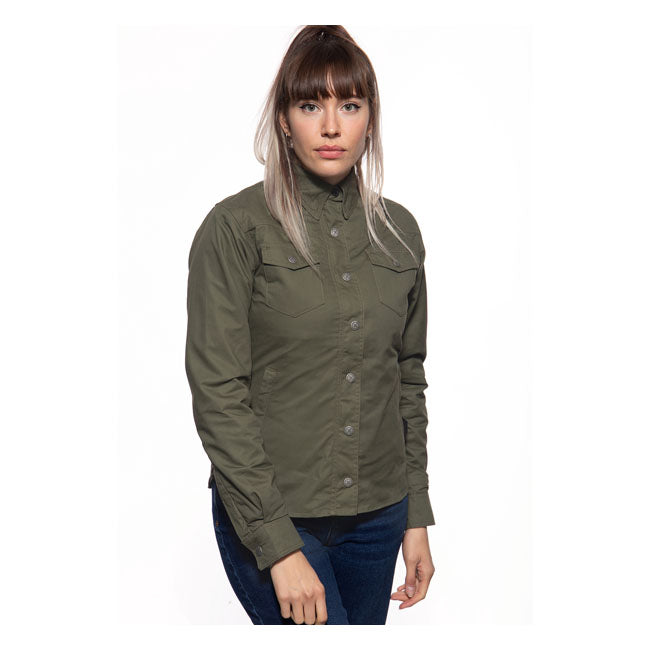 King Kerosin Queen Kerosin Blanko Workwear Ladies Shirt Olive