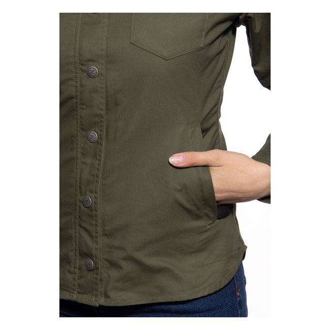 King Kerosin Queen Kerosin Blanko Workwear Ladies Shirt Olive