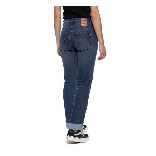 King Kerosin Queen Kerosin Motogear Ladies Jeans Light Blue - FREE UK Shipping, FREE 365 Day Returns | Moto Central