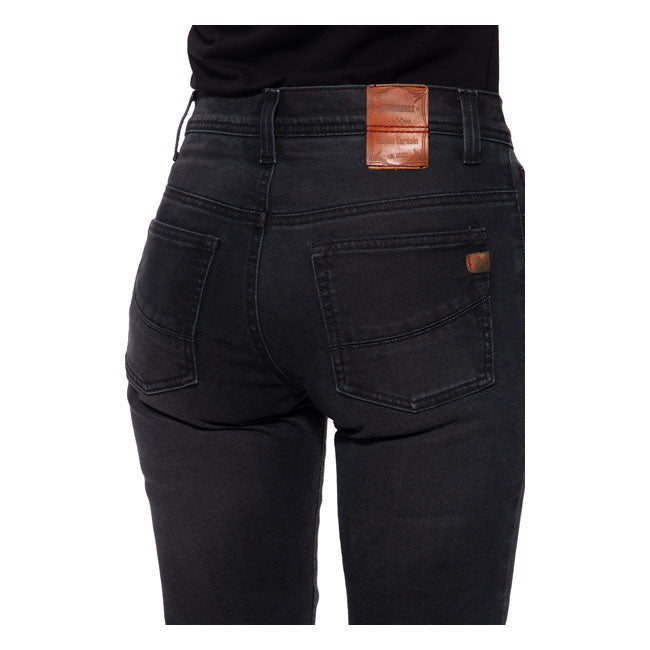 King Kerosin Queen Kerosin Motogear Ladies Jeans Black - FREE UK Shipping, FREE 365 Day Returns | Moto Central