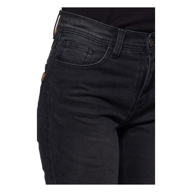 King Kerosin Queen Kerosin Motogear Ladies Jeans Black - FREE UK Shipping, FREE 365 Day Returns | Moto Central