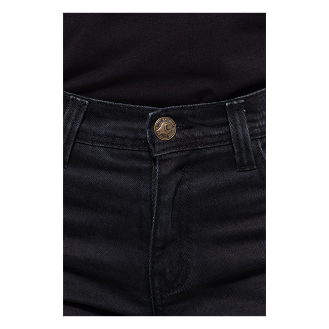 King Kerosin Queen Kerosin Motogear Ladies Jeans Black - FREE UK Shipping, FREE 365 Day Returns | Moto Central