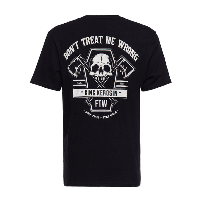 King Kerosin Don't Treat Me Wrong T-Shirt Black - FREE UK Shipping, FREE 365 Day Returns | Moto Central