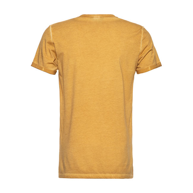 King Kerosin Beach Dudes Oilwashed T-Shirt Yellow - FREE UK Shipping, FREE 365 Day Returns | Moto Central