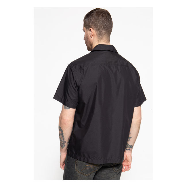 King Kerosin Pinstripes Cocktail Shirt Black / Grey - FREE UK Shipping, FREE 365 Day Returns | Moto Central